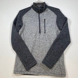 Woolrich Men's Marled Gray Pullover Quarter Zip‎ Sweater Adult Size Medium